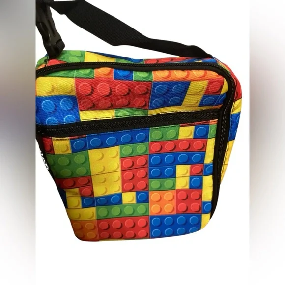 Fun Blocks Colorful Insulated Lunch Bag - Picture 3 of 6